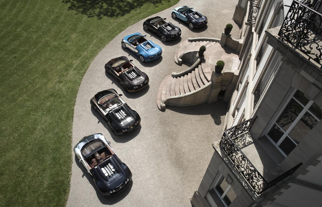One-off presentation of all six Bugatti Legends at the Monterey Car Week